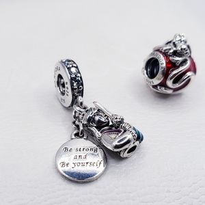 💫2 Authentic Pandora 💥RETIRED💥 DISNEY MULAN DANGLE CHARMS